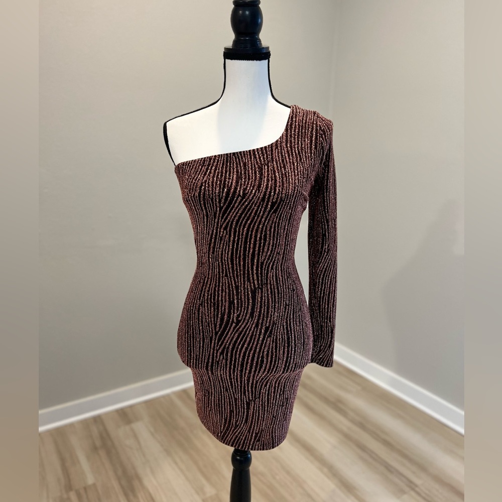 Sparkly bronze dress
